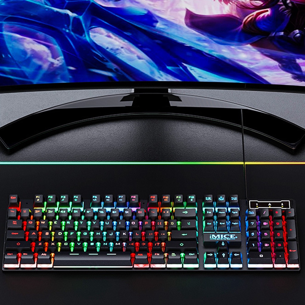 Bàn Phím Chơi Game 104 Phím Chống Nước Phát Sáng Nhiều Màu