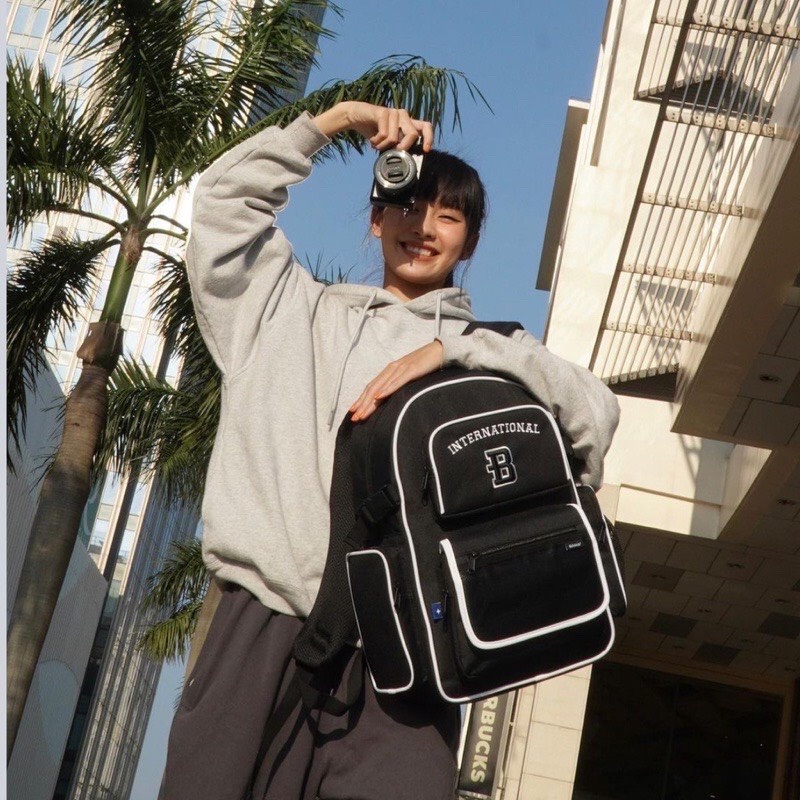 Balo Học Sinh - Balo BAMA Chỉ Thêu Họa Tiết Chữ B