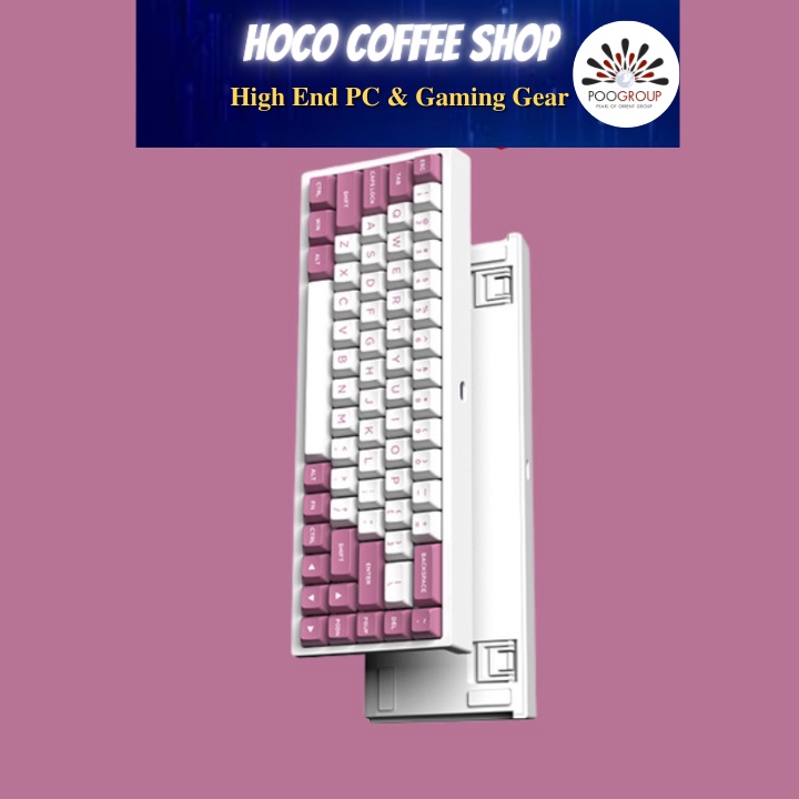 Bàn Phím Cơ FL-Esports FL680SAM Peach - Led RGB-Hot Swap có 3 chế độ kết nối: USB / 2.4 / Bluetooth - Pin 2000 mAh