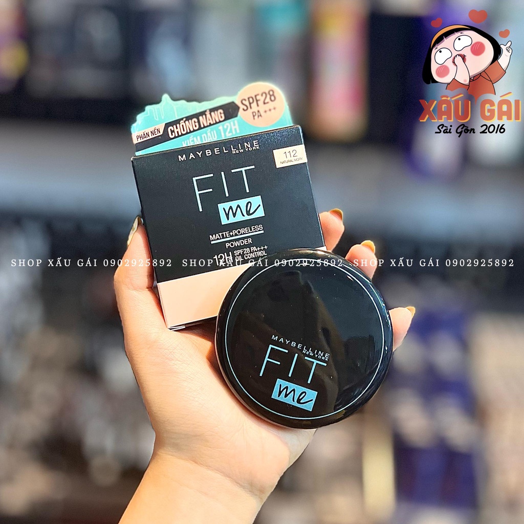 Phấn Nền Dạng Nén Che Phủ Hoàn Hảo, Kiềm Dầu Maybelline Fit Me Matte Poreless Powder SPF28 /PA+++ Hộp Tròn