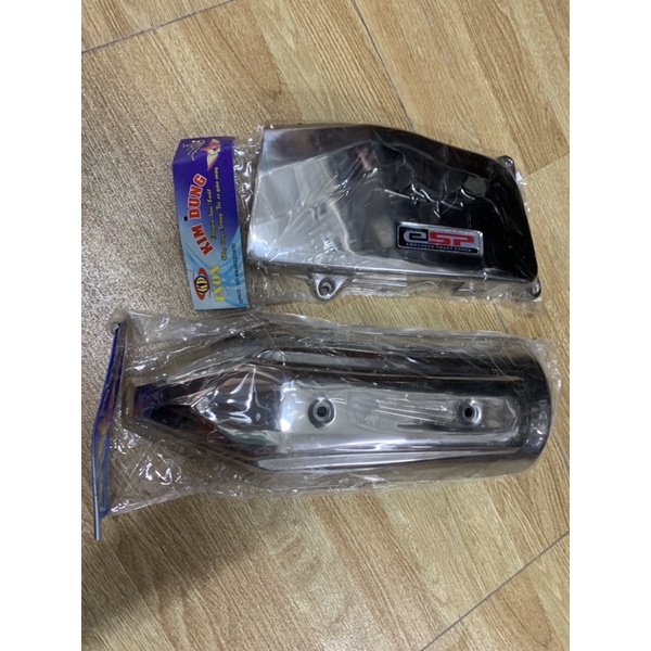 Giá trọn bộ 2 món ốp xe LEAD 2013->2015 (Ốp bầu gió (pô e )+Ốp pô ) inox cao cấp giá rẻ