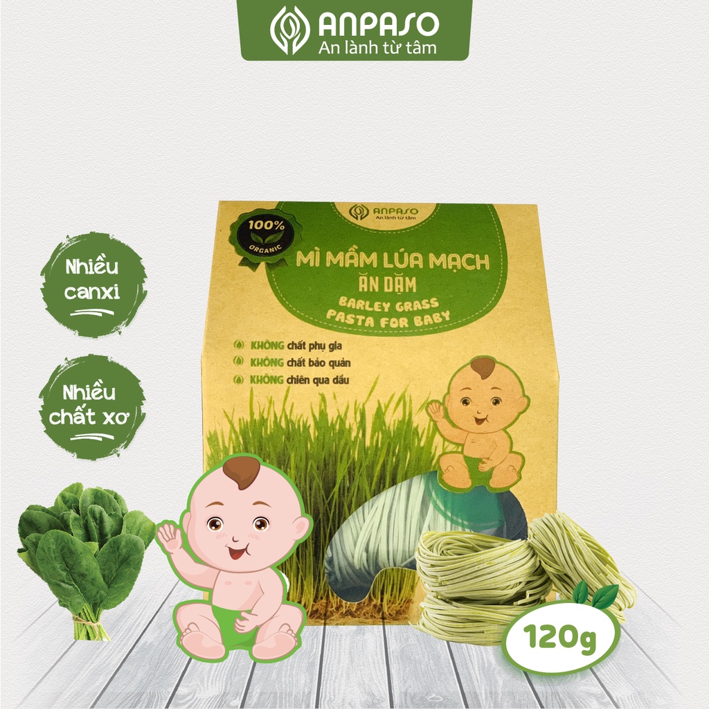 Mì mầm lúa mạch ăn dặm Anpaso - Xanhsam Organic