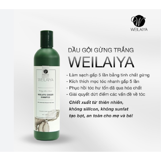 Dầu Gội Weilaiya Ginger Shampoo 400ml
