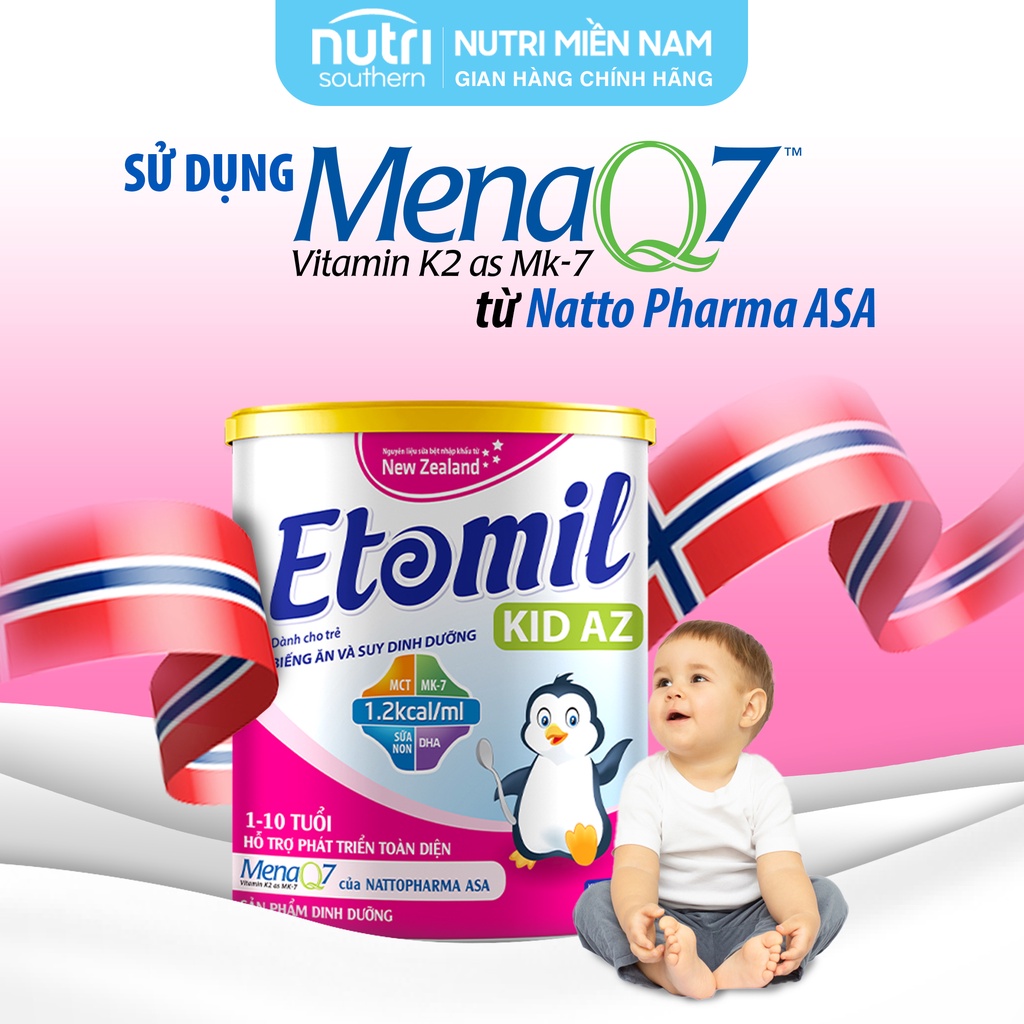 Sữa Tăng Cân Cho Bé ETOMIL KID AZ Hộp 900G - Bù Đắp Năng Lượng Và Dưỡng Chất Cho Trẻ Biếng Ăn, Nhẹ Cân