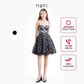 Đầm 2 dây nữ MARC FASHION tùng xoè cúp ngực phối ren FALH103622
