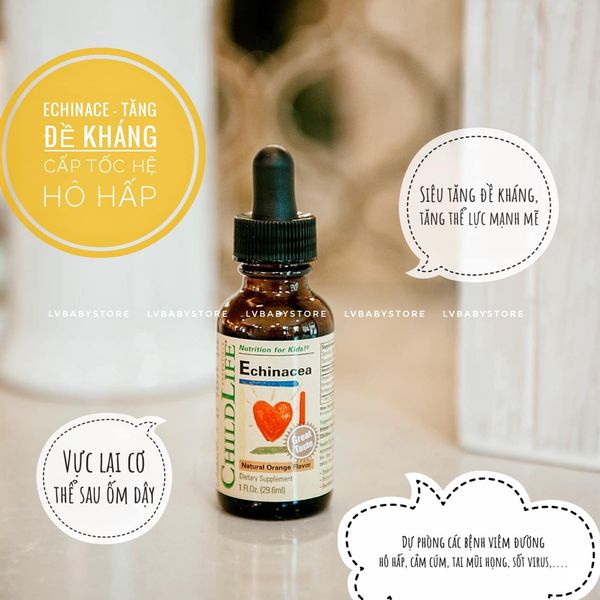 Siro tăng đề kháng hô hấp cho bé Childlife Echinacea 30ml