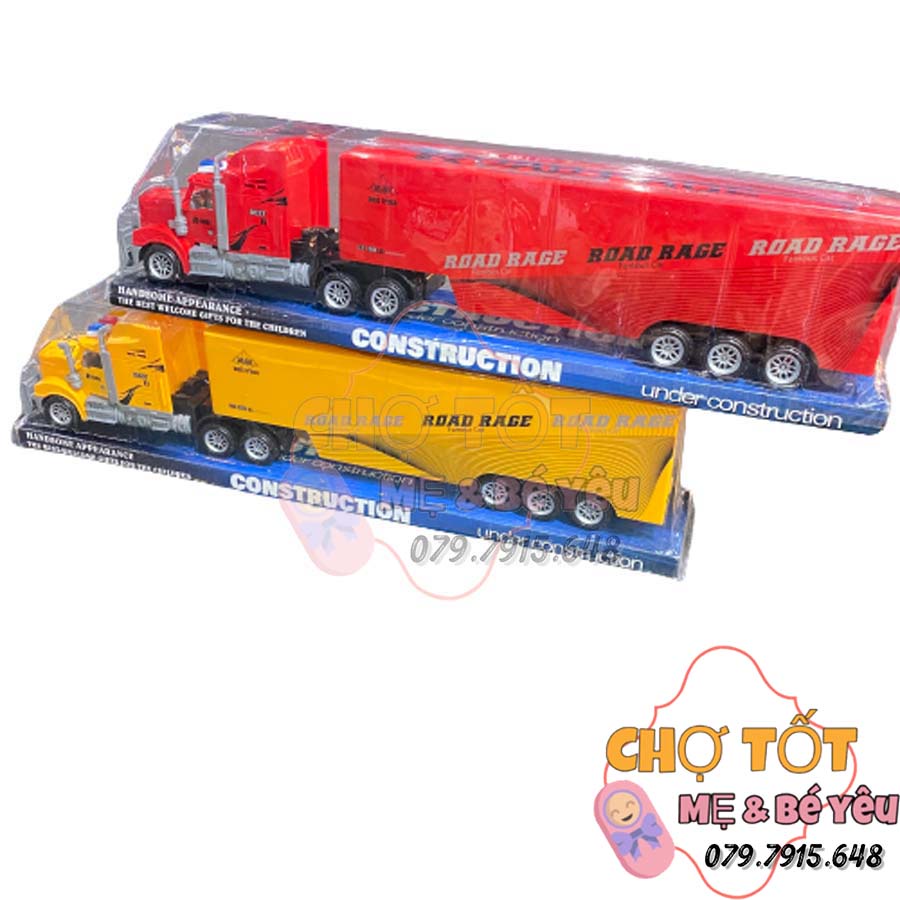 Đồ Chơi Xe Container Dài, Xe Đầu Kéo Mở Cửa Bánh Trớn Loại To 58cm Cao Cấp Quà Tặng Bé