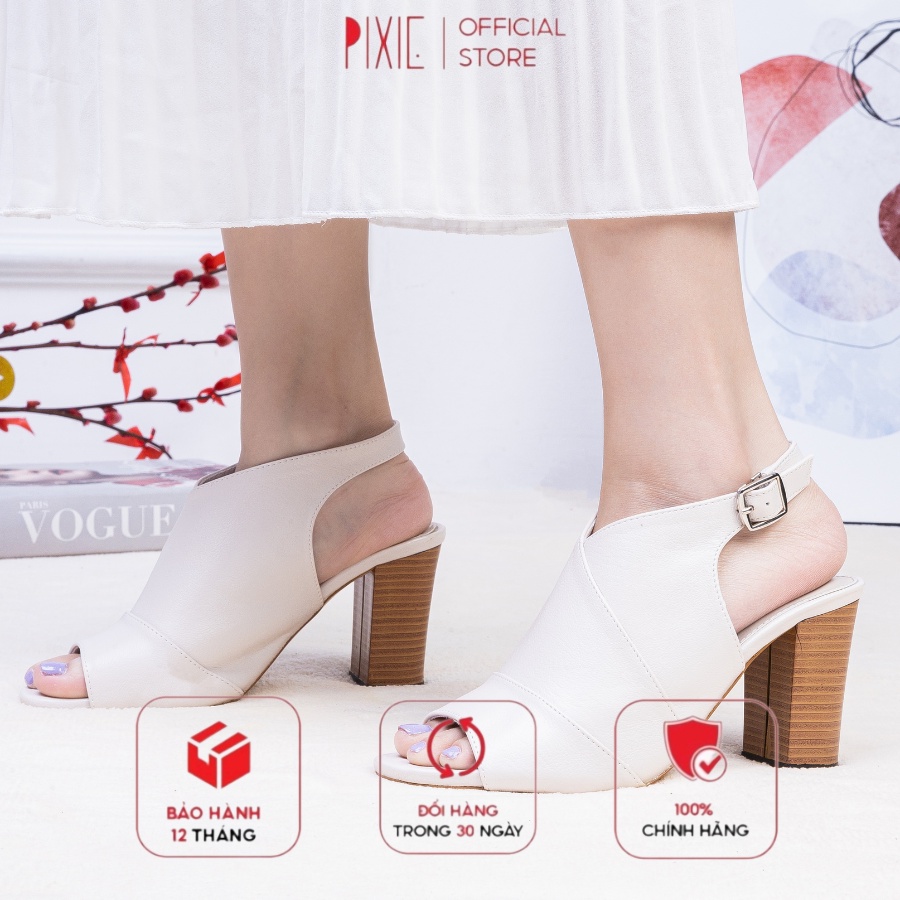 Giày Giả Boot Sapo 8cm Đế Vuông Hở Mũi H032