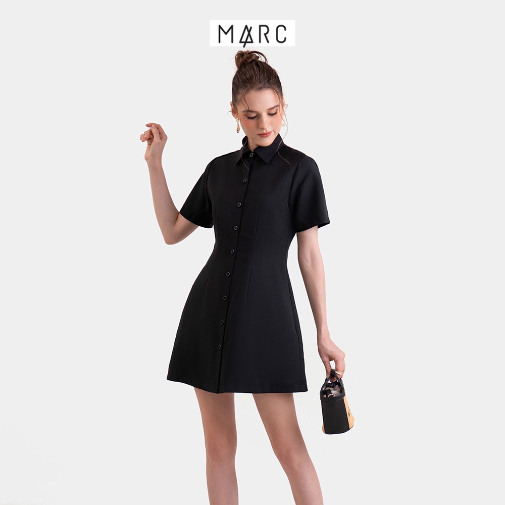 Đầm sơ mi nữ MARC FASHION tay ngắn form A CBNH021423