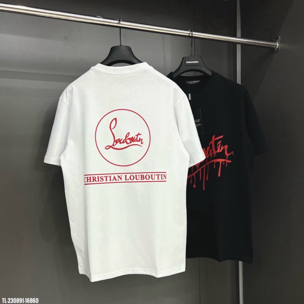 Áo phông Louboutin chảy mực nam nữ in 2 mặt. Áo Phông Loubotin Unisex Nam Nữ hotrend quảng châu