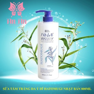 Sữa Tắm Dưỡng Ẩm Trắng Da Hạt Ý Dĩ Hatomugi Moisturizing Washing 800ml