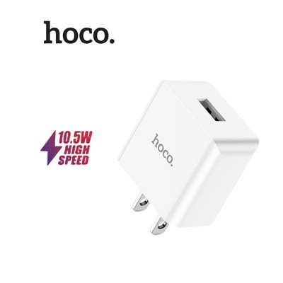 Củ sạc Hoco C106 PD10.5W 5V/2.1A 1 cổng USB chân cắm dẹt chuẩn US chất liệu PC cao cấp