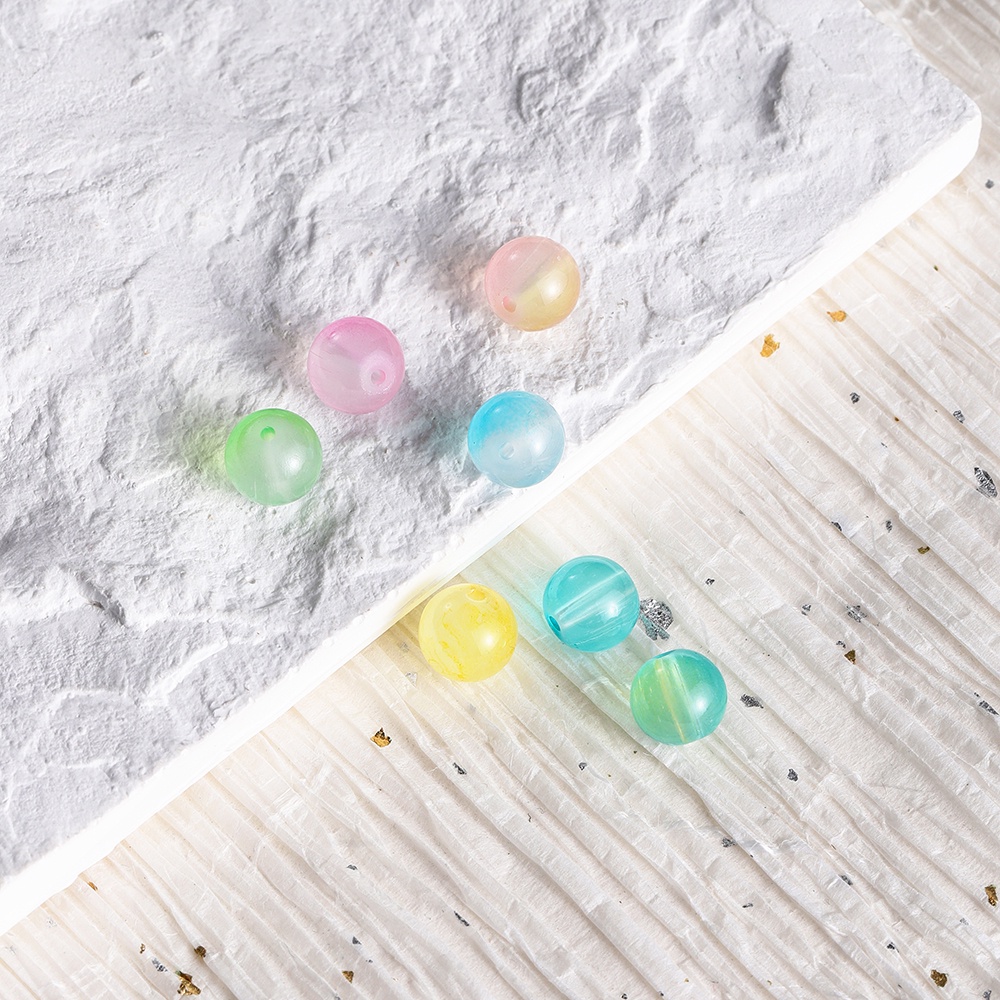 Bộ 20 Hạt Xâu Chuỗi 10mm Màu Gradient Bằng Thủy Tinh