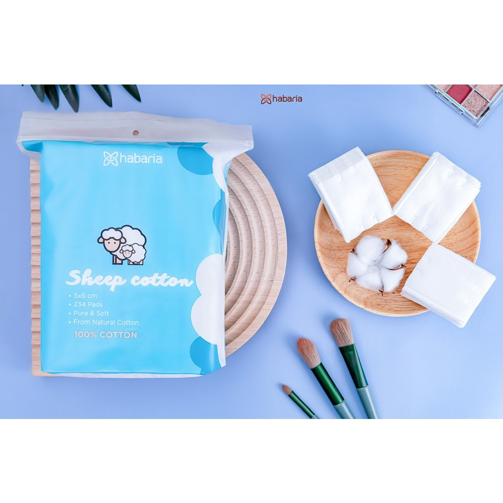 Bông tẩy trang cừu Habaria Sheep Cotton 234 miếng