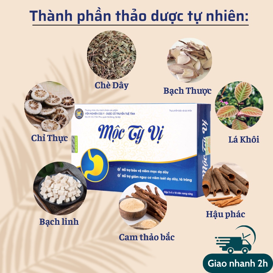 MỘC TỲ VỊ - Giúp Giảm Trào Ngược Dạ Dày, Viêm Loét Dạ Dày Hộp 30 Viên