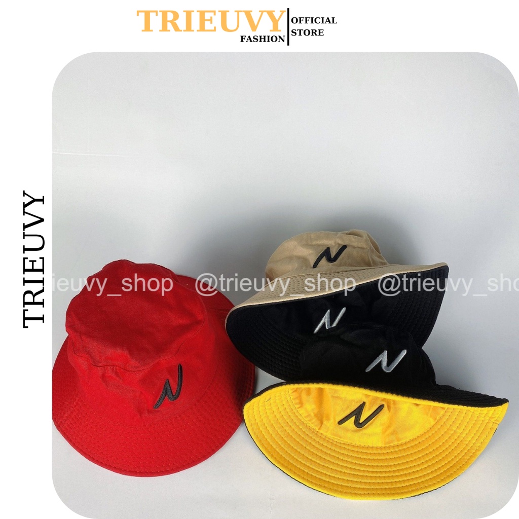 Nón bucket nam nữ thiết kế thêu 2 mặt chữ N thời trang Hàn Quốc - TRIEUVY