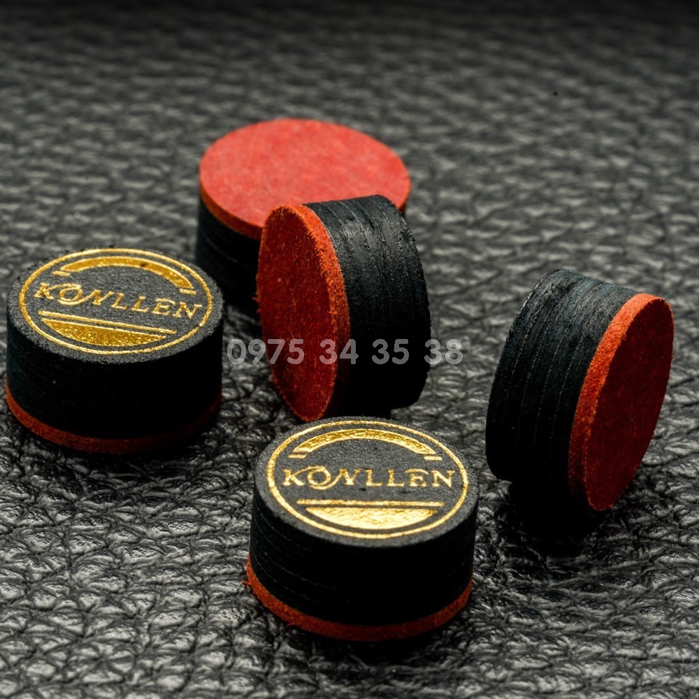 Đầu Cơ Bi-a Bida 3 băng KONLLEN Carom Tip ,nhiều Lớp 14mm