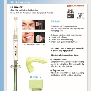 Chống ê buốt sau khi tẩy trắng răng Ultra EZ tuýp 1,2ml xuất sứ Mỹ