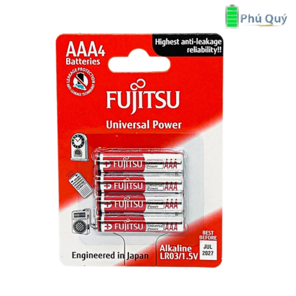 VỈ 4 Viên Pin AA , Pin AAA FUJITSU 1,5V Siêu Bền - Hàng chính hãng