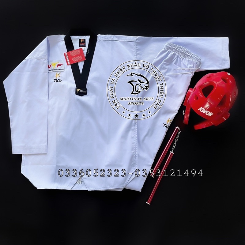 VÕ PHỤC K-TKD EXTRA VẢI SỌC TĂM