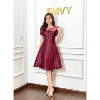 Đầm dự tiệc sang trọng dáng xòe, chất liệu Cacta cao cấp Emvy fashion K21