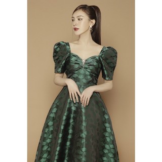 Đầm Xòe Dự Tiệc Tay Phồng Gấm (Kèm Tag)