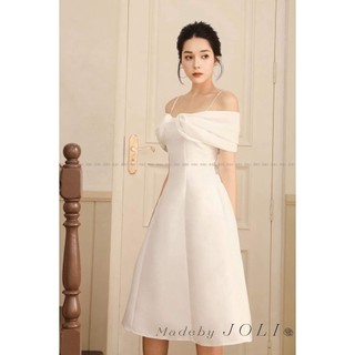 Đầm dự tiệc 2 dây phối trễ vai tiểu thư bigsize (thời trang bigsize vicky.g - anitagreen) NQ323