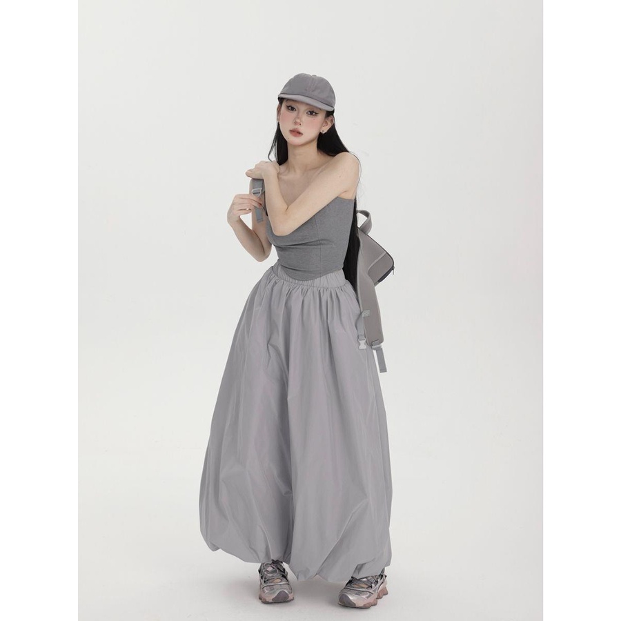 Chân Váy Dài Chữ a Lưng Cao Màu Trơn Phong Cách Thể Thao Thời Trang Mùa Xuân Mới Cho Nữ