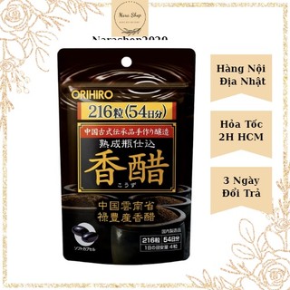 Giấm đen giảm cân Nhật Bản Orihiro túi 216 viên, viên uống giảm cân giấm đen Orihiro