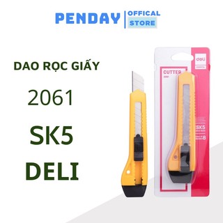 Dao rọc giấy deli e2061 - 180mm - 1 cái - màu vàng - dạo rọc giấy đại - penday store