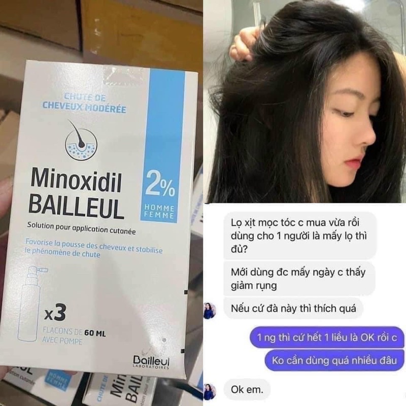 Xịt tóc minoxidil 2% / Xịt tóc minoxidil 5% (1 chai lẻ)