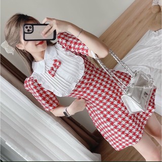 Đầm tiểu thư,đầm thời trang nữ dáng tiểu thư sang chảnh vải bố kim cương