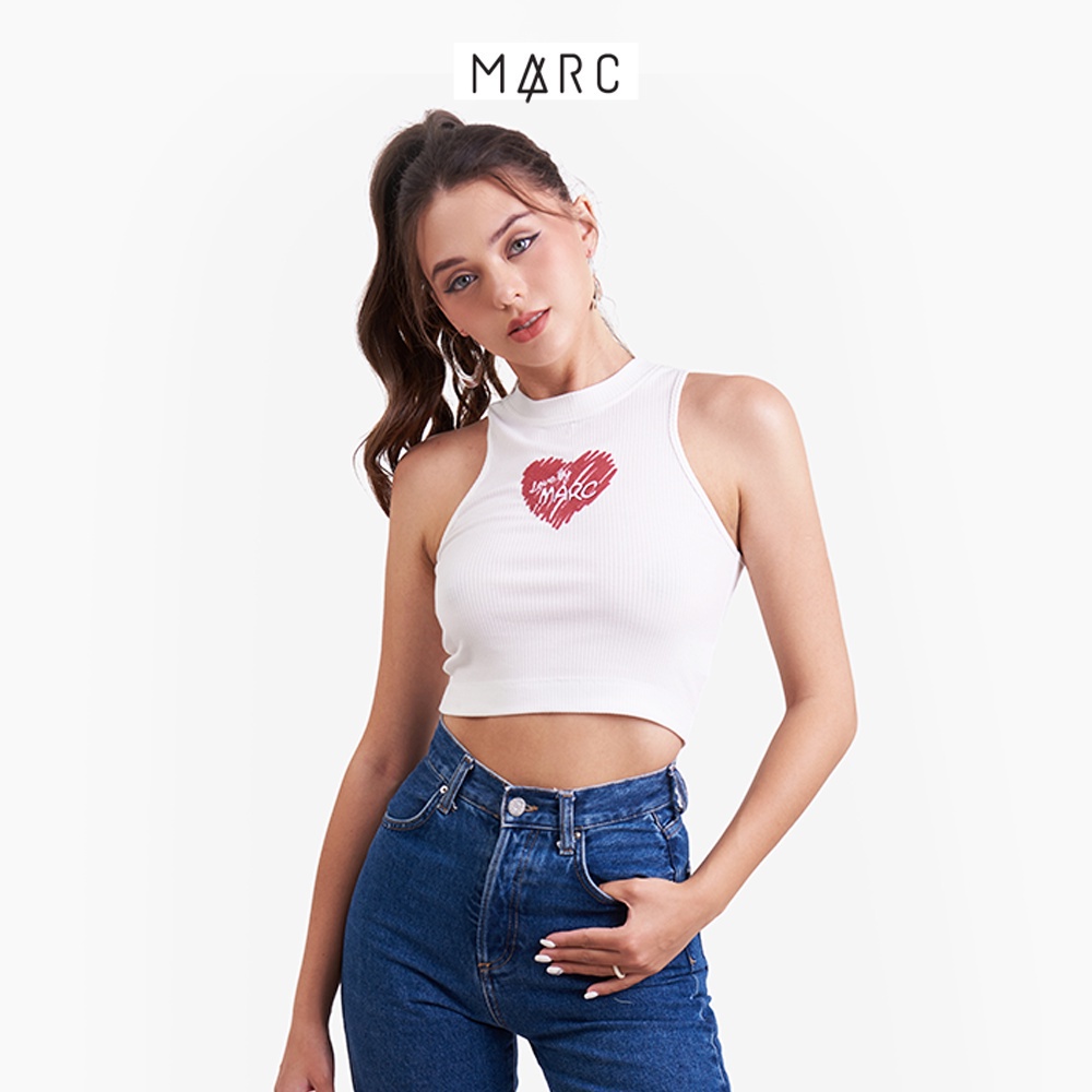 Áo ba lỗ nữ MARC FASHION croptop form ôm thêu trái tim CBSH021923