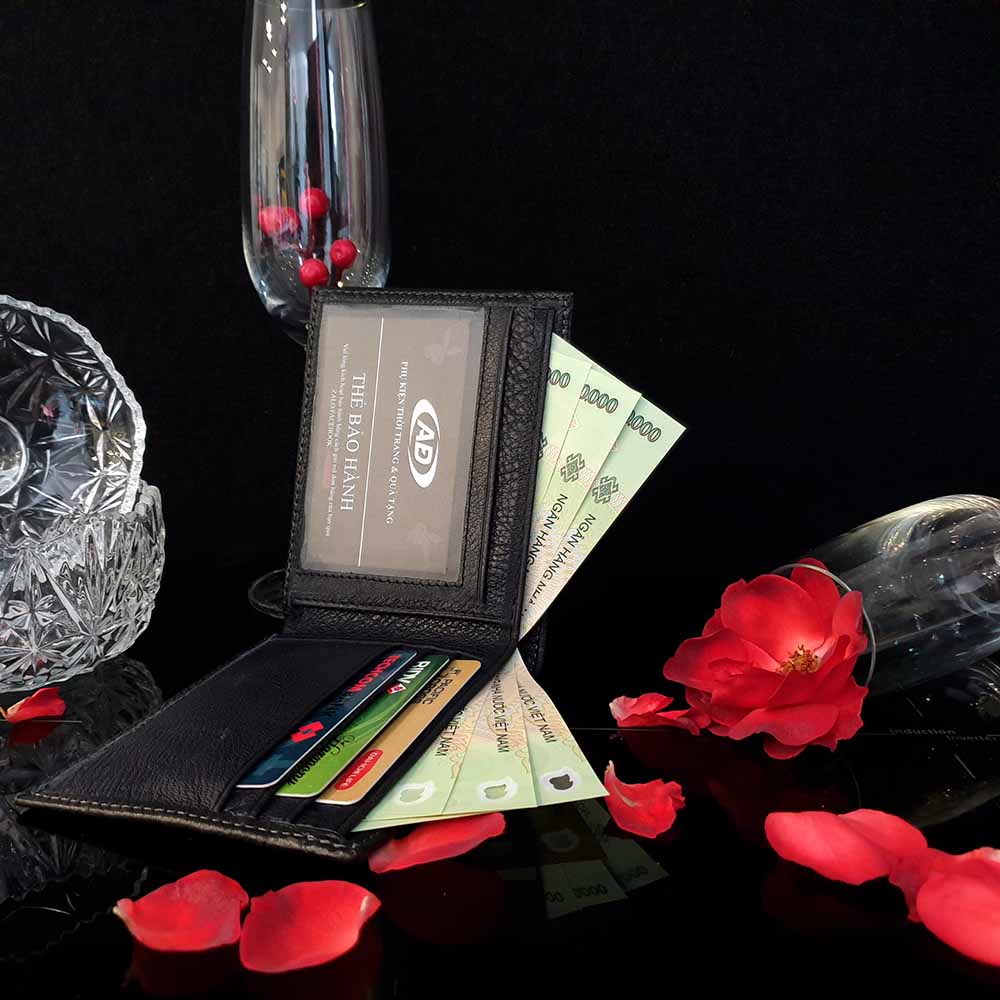 Bảo hành 3 năm - Quà tặng sinh nhật bạn trai - full túi hộp y hình - Ví da nam cao cấp loại 1