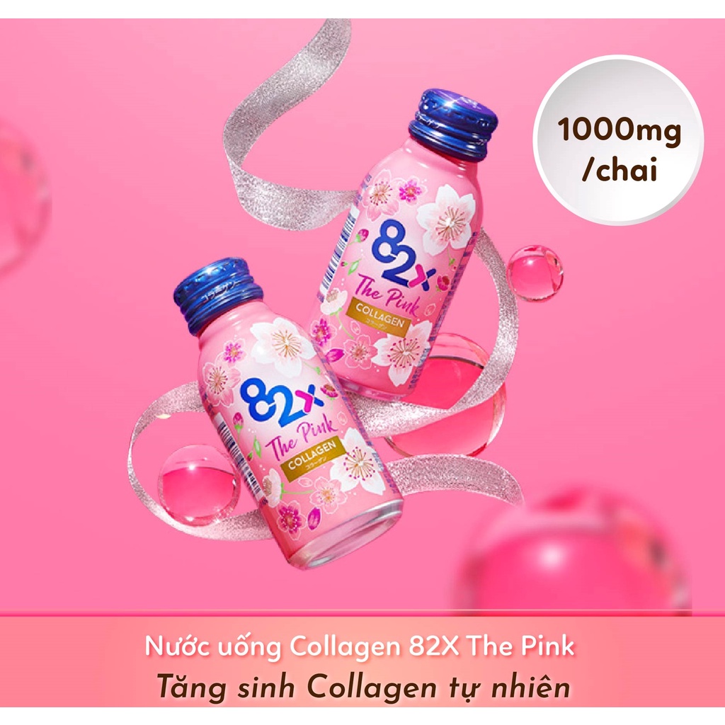 TPBVSK: Nước uống Collagen 82X The Pink (100mlx10chai) (Chống lão hóa, da căng mịn) - Hachi Hachi Japan Shop