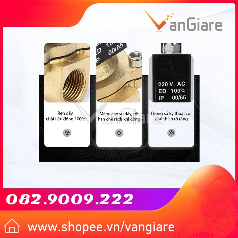 Van điện từ 34mm 27mm 21mm, thường đóng, coil đúc chống nước, ngậm điện lâu, 24v 220v