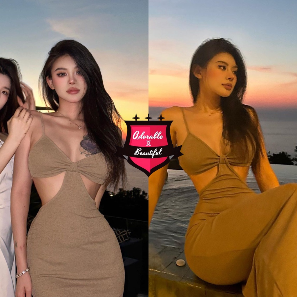 Đầm Body Hai Dây Maxi Cut Out Eo Độc Lạ Phong Cách Sexy Quyến Rũ