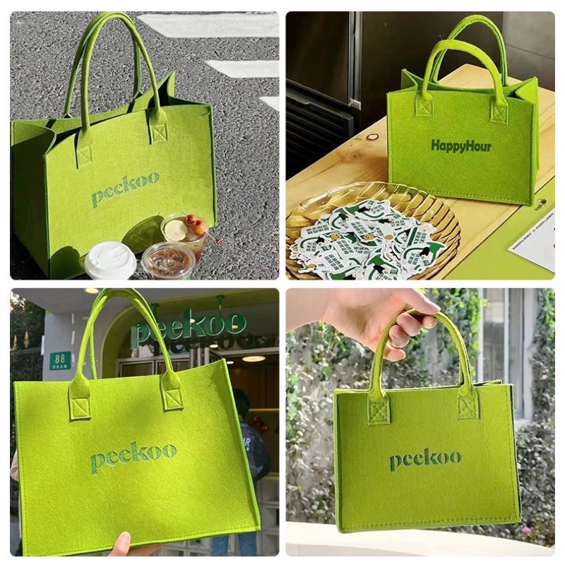SALE -Túi Xách TOTE Xanh Lá PEEKOO Hot Trend 2022
