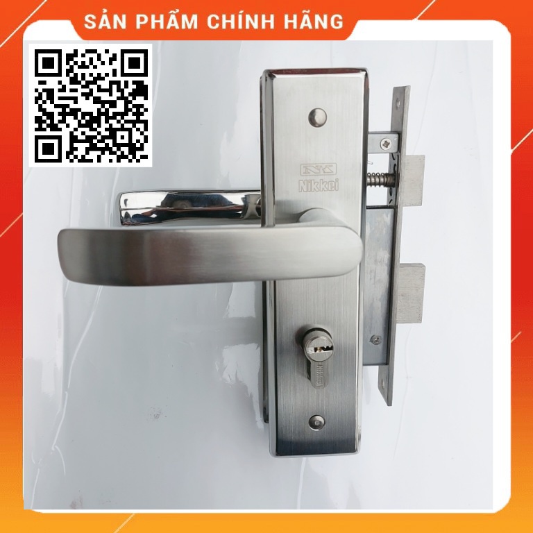 Khóa tay gạt inox SUS 304 cửa phòng, cửa vệ sinh hiệu Nikkei