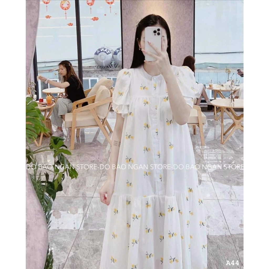 Váy bầu thu đông  thời trang thiết kế dáng dài phom rộng freesize dưới 75kg