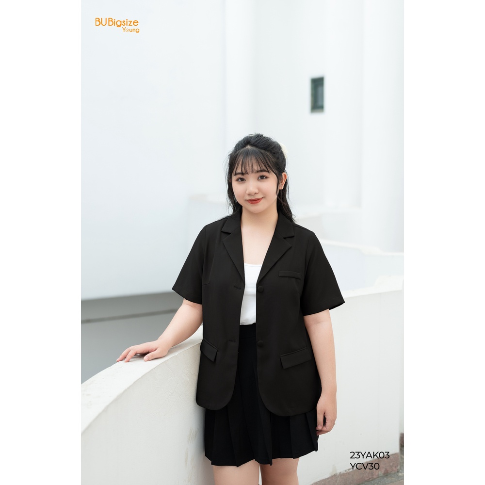 Áo blazer túi cơi ngực giả BIGSIZE (55kg đến 95kg) - 23YAK03 - [BU Bigsize Young]