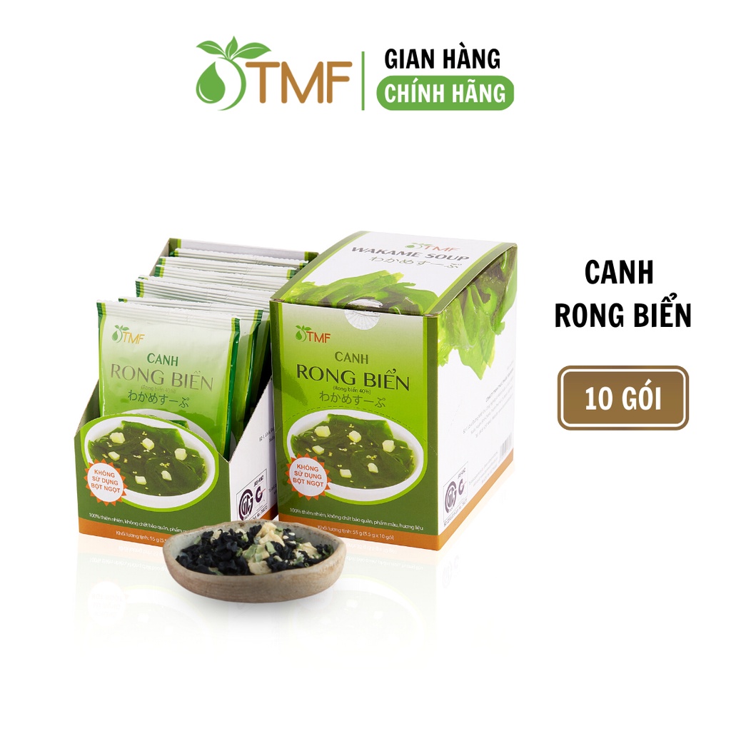 Canh rong biển ăn liền hộp 10 gói đậu hũ nấu canh cho bé TÂM MINH FOODS