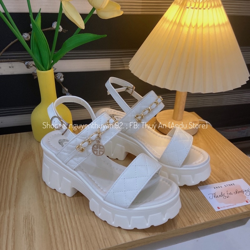 Sandal đế cao 7cm  dép quai hậu Andu Store