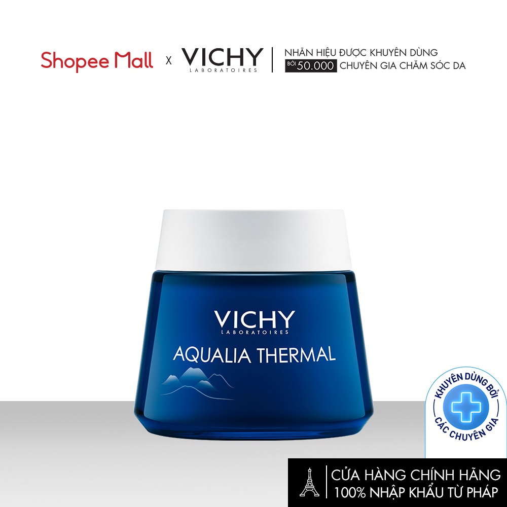 Mặt nạ ngủ dưỡng ẩm giúp làm sáng da Vichy Aqualia Thermal Night Spa 75ml