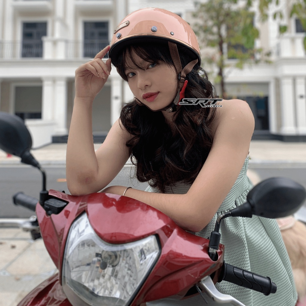 Mũ bảo hiểm Napoli nửa đầu Nhiều Màu cao cấp hàng chính hãng size L + tặng tai mèo hoặc tai gấu