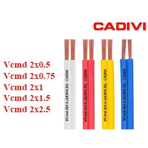 (Lẻ 1 mét) Dây điện Cadivi đôi mềm các size Vcmd 2x0.5 2x0.75 2x1.0 2x1.5