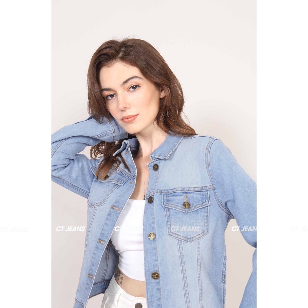 Áo khoác jean denim jacket trơn chất vải dày dặn co giãn 4 chiều CS28, CT JEANS