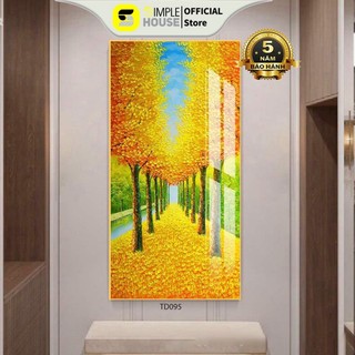 Tranh Treo Tường, Tráng Gương Khổ Đứng Lá Vàng Rơi ( Bộ 3) Dùng Trang Trí Phòng Khách/ Phòng Làm Việc - Simplehouse .