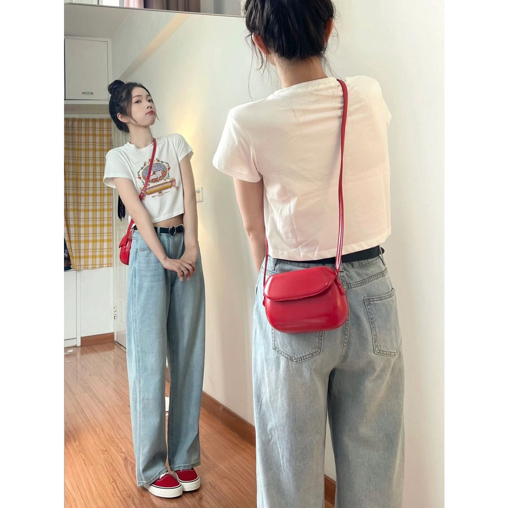 Cocory vn Áo Thun Crop Top Cotton Tay Ngắn In Họa Tiết Retro Thời Trang Dành Cho Nữ
