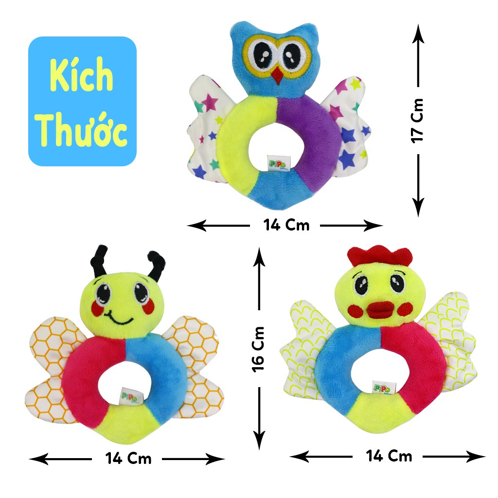 Xúc xắc Lục Lạc Vải Cầm Tay Treo Nôi Kích Thích Đa Giác Quan Cho Bé